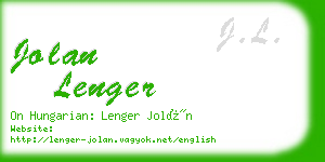 jolan lenger business card